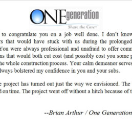 Brian Arthur, Director Facility Services / One Generation